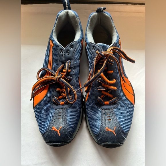 Puma Men's Dynamic Blue and Vibrant Orange Sneakers - Picture 1 of 6